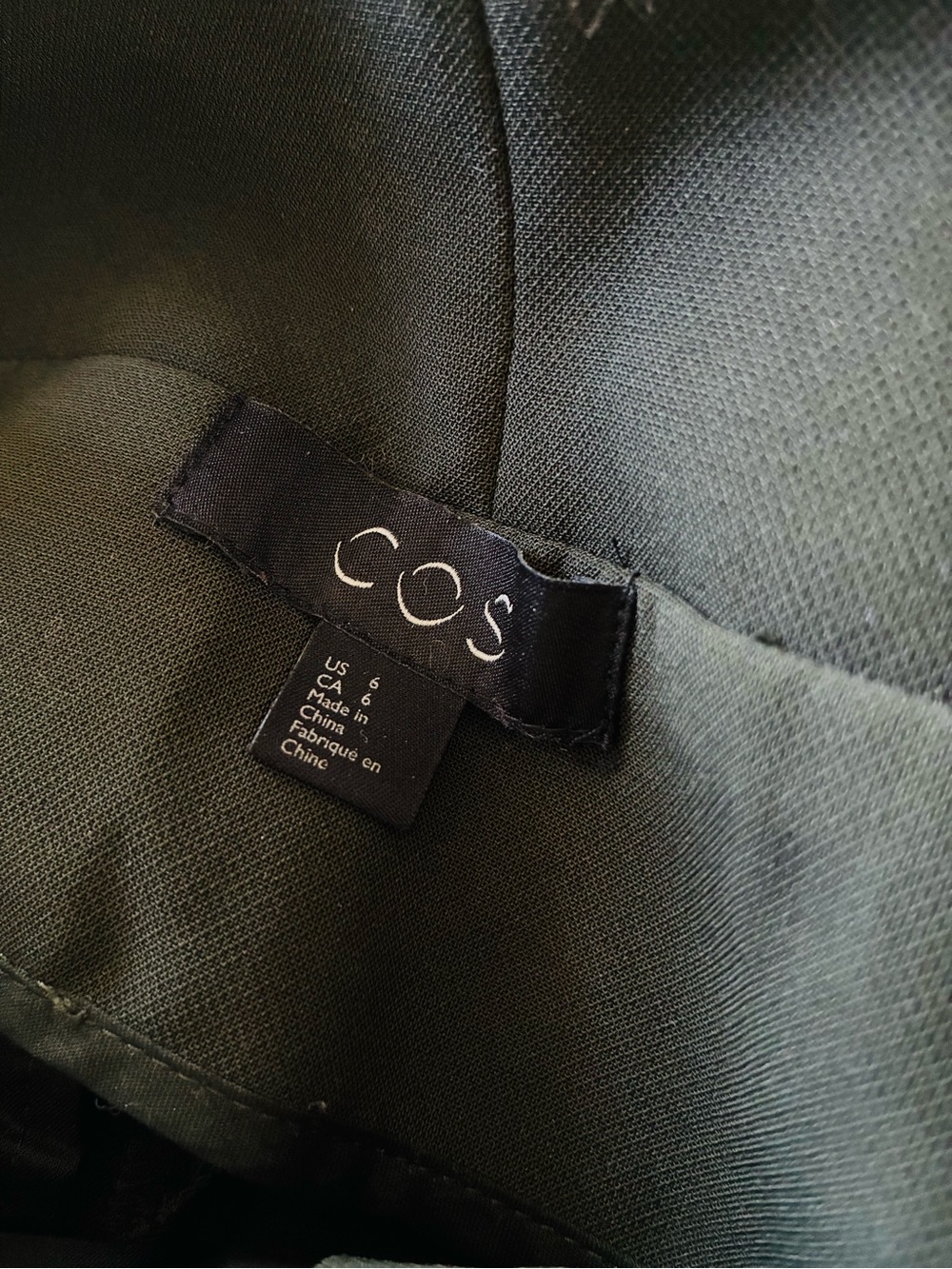COS 6 Olive Green Paperbag Waist Wide Leg Trousers 🫒 - Picture 6 of 7